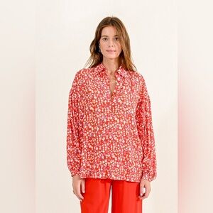 Molly Bracken Balloon Sleeves Shirt | Size Large